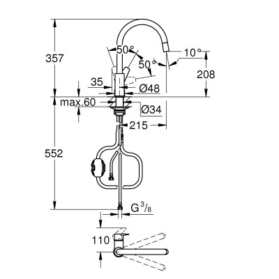 Смеситель однорычажный Grohe BauEdge New для кухни (30536000) Смеситель однорычажный Grohe BauEdge New для кухни (30536000)