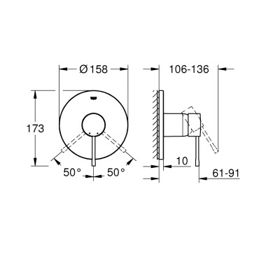 Змішувач одноважільний Grohe Essence на 1 вихід (24168001) Змішувач одноважільний Grohe Essence на 1 вихід (24168001)
