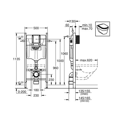 Система инсталляции для унитаза Grohe Rapid SL (1,13 м) с подключениями (38840000) Система инсталляции для унитаза Grohe Rapid SL (1,13 м) с подключениями (38840000)