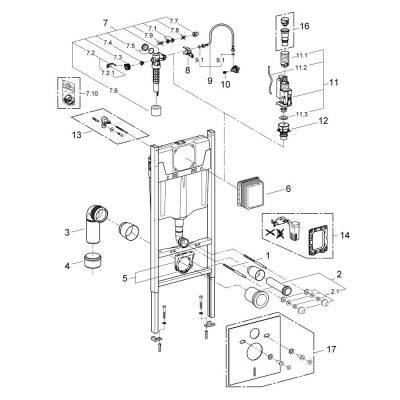 Система инсталляции для унитаза Grohe Rapid SL (1,13 м) с подключениями (38840000) Система инсталляции для унитаза Grohe Rapid SL (1,13 м) с подключениями (38840000)