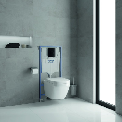 Комплект 3-в-1 Grohe Rapid SL для подвесного унитаза (кнопка Skate Cosmopolitan черный глянец) (39940000) Комплект 3-в-1 Grohe Rapid SL для подвесного унитаза (кнопка Skate Cosmopolitan черный глянец) (39940000)