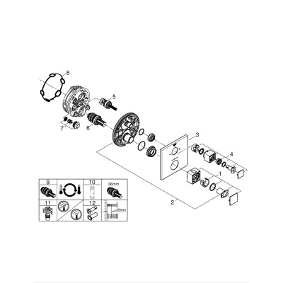 Термостат для душа Grohe Grohtherm Cube с переключателем на 2 положения (24154000)