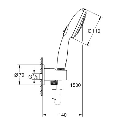 Душевой набор Grohe Tempesta 110, 2 режима струи (26406003) Душевой набор Grohe Tempesta 110, 2 режима струи (26406003)