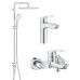 Комплект смесителей Grohe Eurosmart 3 в 1 для ванной (UA123246R1)