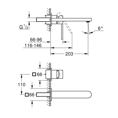 Змішувач для раковини Grohe Plus на 2 отвори, L-Size (29306003) Змішувач для раковини Grohe Plus на 2 отвори, L-Size (29306003)