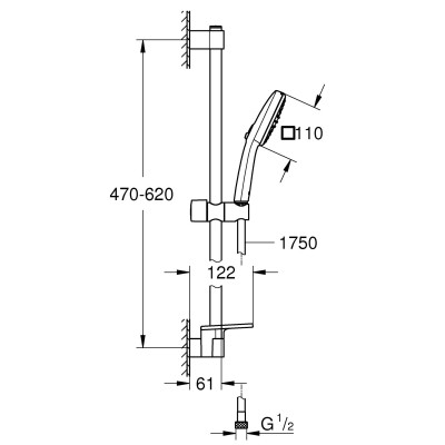 Душевой гарнитур Grohe Tempesta Cube 110, 2 режима струи (26907003) Душевой гарнитур Grohe Tempesta Cube 110, 2 режима струи (26907003)