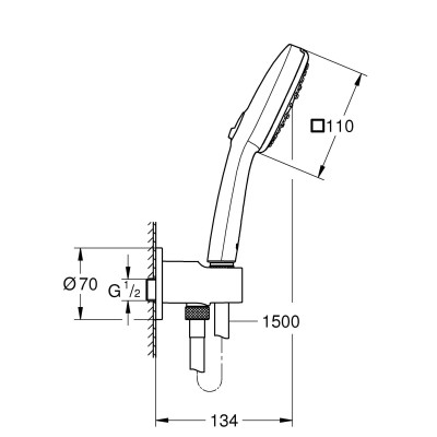 Душовий набір Grohe Tempesta Cube 110, 3 режими струменя (26910003) Душовий набір Grohe Tempesta Cube 110, 3 режими струменя (26910003)