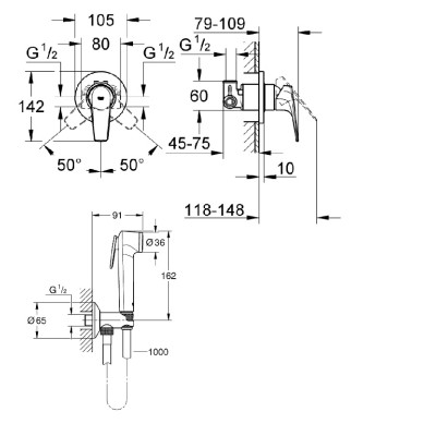 Комплект Grohe BauFlow 2 в 1 для туалета (UA12164600) Комплект Grohe BauFlow 2 в 1 для туалета (UA12164600)