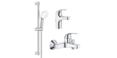 Комплект змішувачів Grohe BauCurve 3 в 1 для ванної (UA122217S1) Комплект змішувачів Grohe BauCurve 3 в 1 для ванної (UA122217S1)