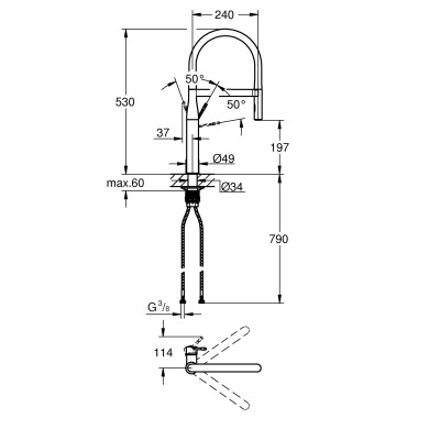 Смеситель однорычажный Grohe Essence для мойки (30503KF0) Смеситель однорычажный Grohe Essence для мойки (30503KF0)