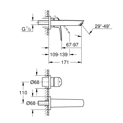 Змішувач для раковини Grohe Eurosmart New на два отвори S-Size (29337003) Змішувач для раковини Grohe Eurosmart New на два отвори S-Size (29337003)