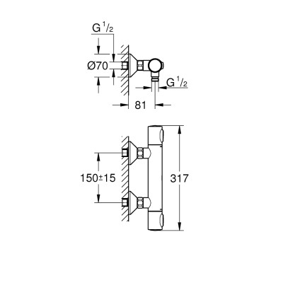 Термостат для душа Grohe Grohtherm 500 (347932430)