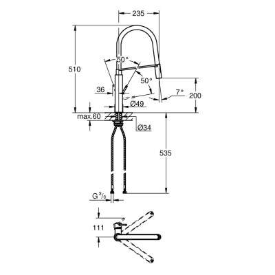 Смеситель однорычажный Grohe Concetto для мойки (31491000) Смеситель однорычажный Grohe Concetto для мойки (31491000)