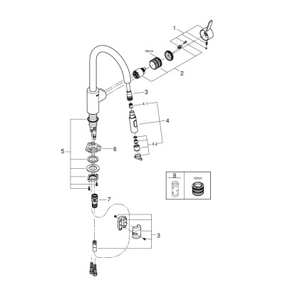 Смеситель однорычажный Grohe Eurosmart Cosmopolitan для мойки (31481001) Смеситель однорычажный Grohe Eurosmart Cosmopolitan для мойки (31481001)