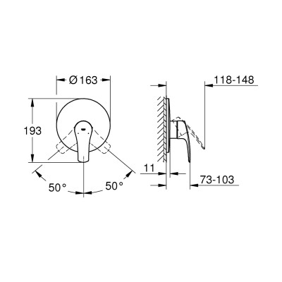 Смеситель однорычажный Grohe Eurosmart для душа (194512433) Смеситель однорычажный Grohe Eurosmart для душа (194512433)