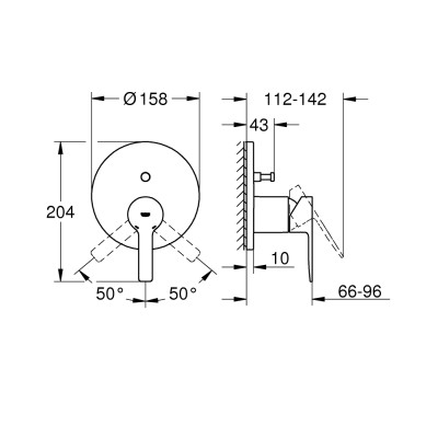 Смеситель однорычажный Grohe Lineare на 2 выхода (24064001)