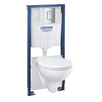 Комплект Grohe Bau Ceramic, інсталяційна система з підвісним унітазом (39586000) Комплект Grohe Bau Ceramic, інсталяційна система з підвісним унітазом (39586000)