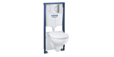 Комплект Grohe Bau Ceramic, інсталяційна система з підвісним унітазом (39586000) Комплект Grohe Bau Ceramic, інсталяційна система з підвісним унітазом (39586000)