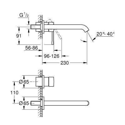 Змішувач для раковини Grohe Essence на два отвори L-Size (29193kf1) Змішувач для раковини Grohe Essence на два отвори L-Size (29193kf1)