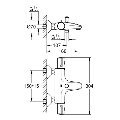 Термостат для ванны Grohe Grohtherm 800 (1022032430) Термостат для ванны Grohe Grohtherm 800 (1022032430)