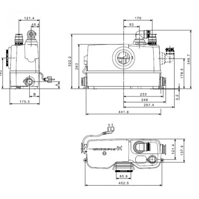Каналізаційна насосна станція Grundfos Sololift2 WC-3 (97775315) Каналізаційна насосна станція Grundfos Sololift2 WC-3 (97775315)