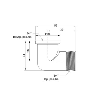 Фитинг резьбовой латунный уголок ВН-НАР 3/4" Icma 811201AE06 Фитинг резьбовой латунный уголок ВН-НАР 3/4" Icma 811201AE06