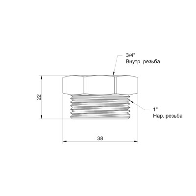 Фитинг резьбовой латунный футорка ВН-НАР 1"x3/4" Icma 811212AEAF06 Фитинг резьбовой латунный футорка ВН-НАР 1"x3/4" Icma 811212AEAF06