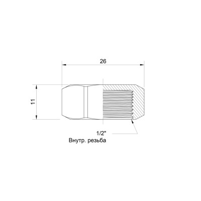 Фитинг резьбовой латунный заглушка ВН 1/2" Icma 87201AD06