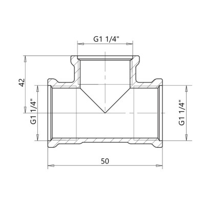 Фитинг резьбовой латунный тройник ВН 1 1/4" Icma 811202AG06 Фитинг резьбовой латунный тройник ВН 1 1/4" Icma 811202AG06