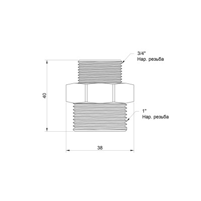 Фитинг резьбовой латунный ниппель НАР 3/4"x1" Icma 811211AEAF06