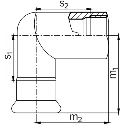 Прес-фітинг з нержавіючої сталі-косинець ВН (1 муфта) AISI 316L 28x1" Isotubi F072816 Прес-фітинг з нержавіючої сталі-косинець ВН (1 муфта) AISI 316L 28x1" Isotubi F072816