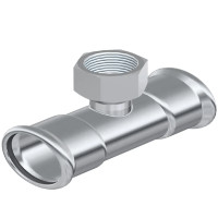Прес-фітинг з нержавіючої сталі-трійник ВН (2 муфти) AISI 316L 42x1 1/2" Isotubi F124211/26 Прес-фітинг з нержавіючої сталі-трійник ВН (2 муфти) AISI 316L 42x1 1/2" Isotubi F124211/26
