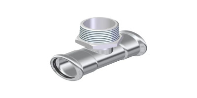 Прес-фітинг з нержавіючої сталі-трійник НАР (2 муфти) AISI 316L 22x3/4" Isotubi F36223/46 Прес-фітинг з нержавіючої сталі-трійник НАР (2 муфти) AISI 316L 22x3/4" Isotubi F36223/46