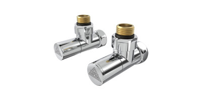 Кран кутовий хром. латунь ВН-НАР 1/2"-3/4" звичайний + ексцентрики 2шт. (LX-8202) Laris 71401041