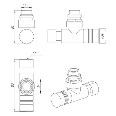 Кран кутовий хром. латунь ВН-НАР 1/2"-1/2" звичайний 2шт. (LX-4702) Laris 71401062