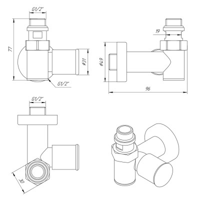 Кран кутовий хром. латунь НАР під ТЕН 1/2"-1/2" 2шт. (LX-2044) Laris 71401063 Кран кутовий хром. латунь НАР під ТЕН 1/2"-1/2" 2шт. (LX-2044) Laris 71401063
