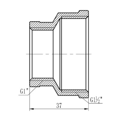 Фитинг резьбовой латунный муфта редукционная ВН 1 1/2"x1" Thermo Alliance SF3574025