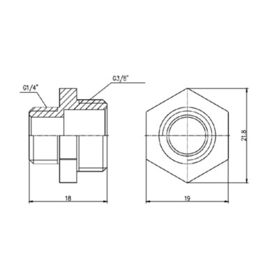 Фітинг різьбовий латунний ніпель редукційний НАР 3/8"x1/4" Thermo Alliance SF35996 Фітинг різьбовий латунний ніпель редукційний НАР 3/8"x1/4" Thermo Alliance SF35996