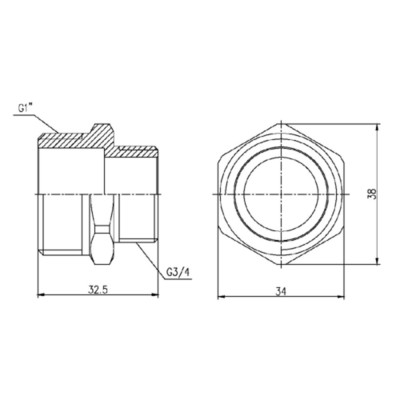 Фітинг різьбовий латунний ніпель редукційний НАР 3/4"x1" Thermo Alliance SF3592520 Фітинг різьбовий латунний ніпель редукційний НАР 3/4"x1" Thermo Alliance SF3592520
