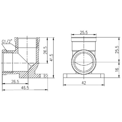 Фитинг резьбовой латунный угольник настенный ВН 1/2" Thermo Alliance SF37115 Фитинг резьбовой латунный угольник настенный ВН 1/2" Thermo Alliance SF37115