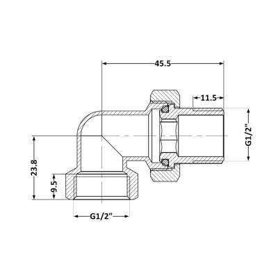 Фітинг різьбовий латунний згін "американка" ВН-НАР 1/2" Thermo Alliance SD191W15 Фітинг різьбовий латунний згін "американка" ВН-НАР 1/2" Thermo Alliance SD191W15