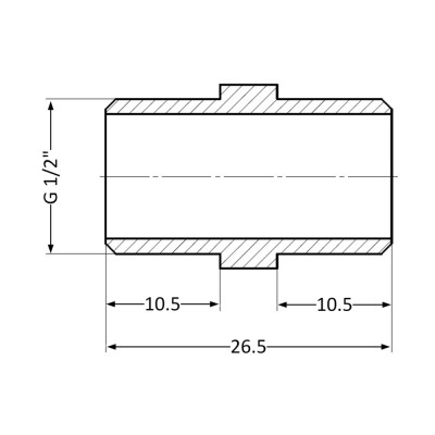 Фитинг резьбовой латунный ниппель НАР 1/2" Thermo Alliance SD4071515 Фитинг резьбовой латунный ниппель НАР 1/2" Thermo Alliance SD4071515