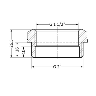 Фитинг резьбовой латунный футорка ВН-НАР 2"x1 1/2" Thermo Alliance SD4235040 Фитинг резьбовой латунный футорка ВН-НАР 2"x1 1/2" Thermo Alliance SD4235040