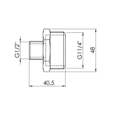 Фітинг різьбовий латунний ніпель редукційний НАР 1 1/4"x1/2" Thermo Alliance SF3593215