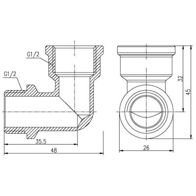 Фитинг резьбовой латунный угольник ВН-НАР 1/2" Thermo Alliance SF37215 Фитинг резьбовой латунный угольник ВН-НАР 1/2" Thermo Alliance SF37215