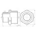 Фітинг різьбовий латунний ніпель редукційний НАР 1/2"x3/4" Thermo Alliance SF359H2015