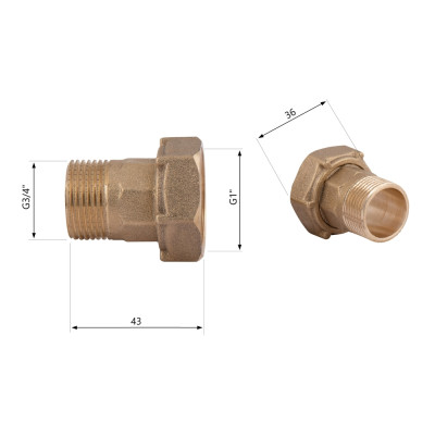 Комплект для лічильника ВН-НАР 3/4"x1" Thermo Alliance SD42920 Комплект для лічильника ВН-НАР 3/4"x1" Thermo Alliance SD42920