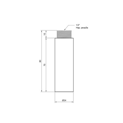 Фитинг резьбовой латунный удлинитель ВН-НАР 1/2"x70 мм Thermo Alliance SD1301570 Фитинг резьбовой латунный удлинитель ВН-НАР 1/2"x70 мм Thermo Alliance SD1301570