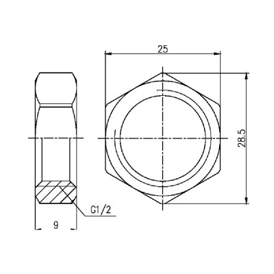 Фитинг резьбовой латунный контргайка ВН 1/2" Thermo Alliance SF35015