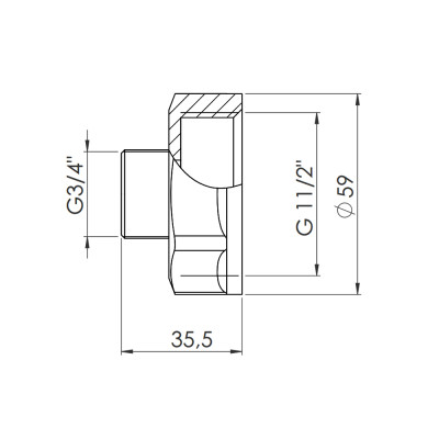 Фитинг резьбовой латунный переходник ВН-НАР 1 1/2"x3/4" Thermo Alliance SF3604020 Фитинг резьбовой латунный переходник ВН-НАР 1 1/2"x3/4" Thermo Alliance SF3604020